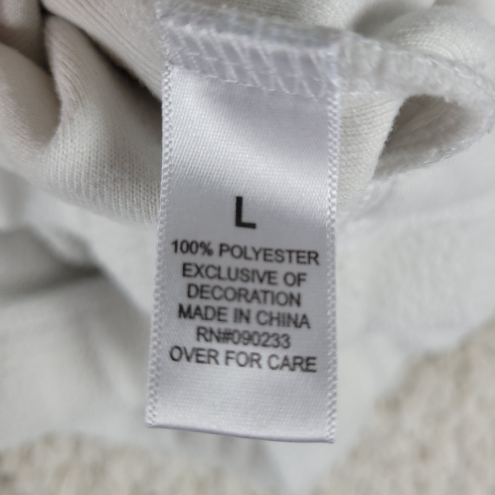 Playboy By Pacsun Fleece Sweater Women's Large Crop 1/4 Zip Pullover Ivory Blue - Picture 9 of 10